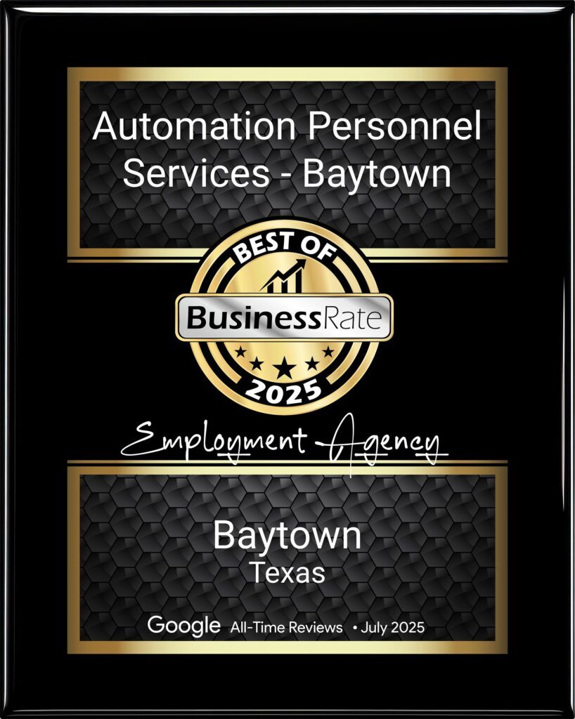 Automation Personnel Services Named Top Staffing Agency in Baytown by Business Rate